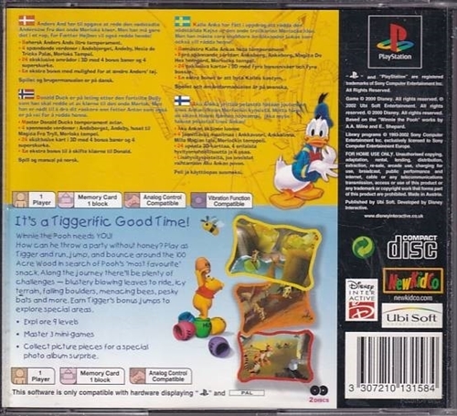 Disneys Donald Duck Quack Attack + Disneys Winnie Tiggers Honey Hunt - PS1 (B Grade) (Genbrug)
